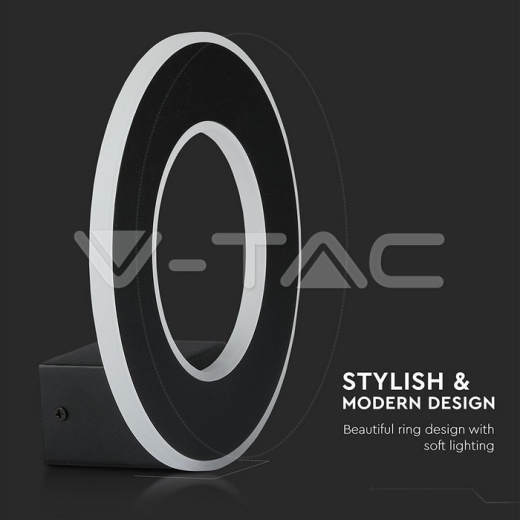 9W LED Wall Light Black Body Natural White - 7