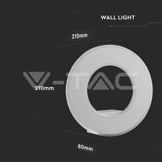 Lámpara de pared LED 9W Cuerpo Blanco Luz Cálida - 9