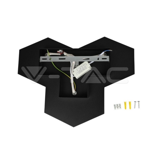 Lámpara de pared 9W LED cuerpo negro 3000K IP20 - 5