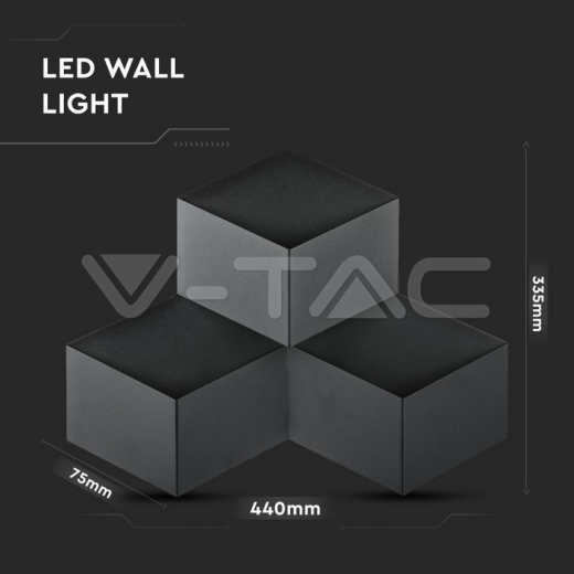 Lámpara de pared 9W LED cuerpo negro 3000K IP20 - 7
