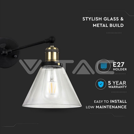 Lámpara de Pared Forma V Cristal Ф140mm - 2