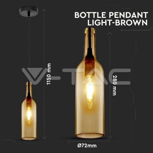 Soporte colgante tipo botella, Marrón - 4