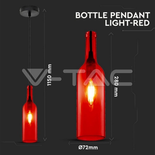 Soporte colgante tipo botella, Rojo - 4