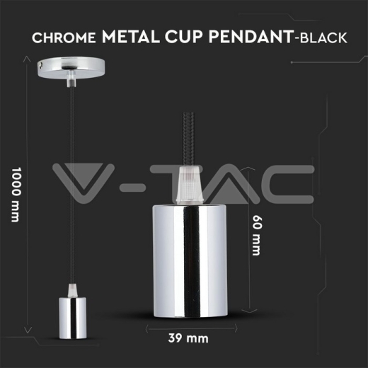 Soporte colgante de cromo Negro - 6