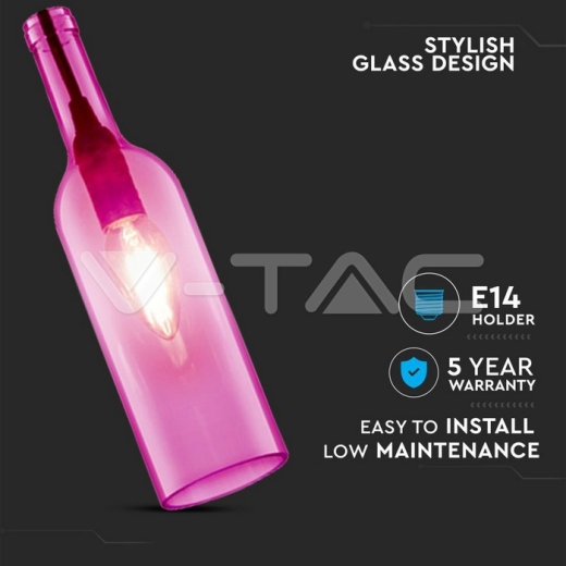 Bottle Pendant Light Rose - 3
