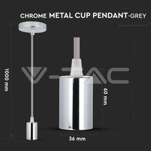 Soporte colgante de cromo Gris - 6