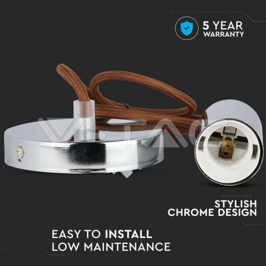 Chrome Pendant Light Brown - 4