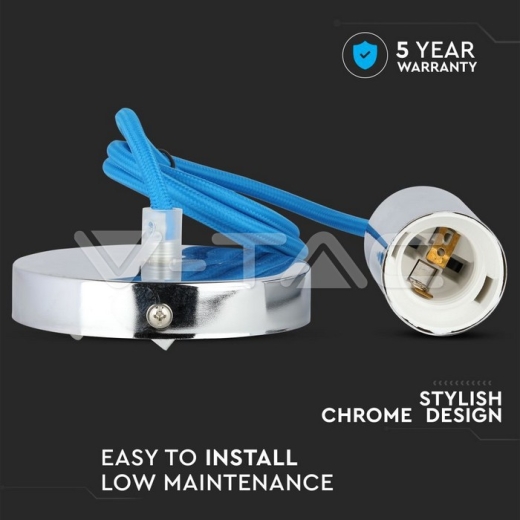 Chrome Pendant Light Blue - 4