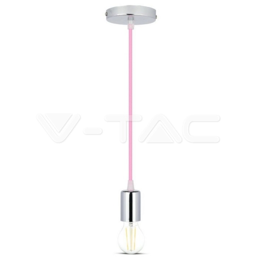 Chrome Pendant Light Pink - 3