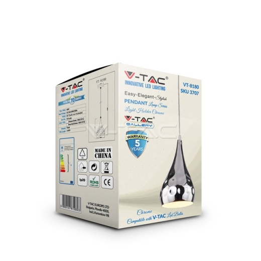 Chrome Pendant Light Holder Ф180 - 3