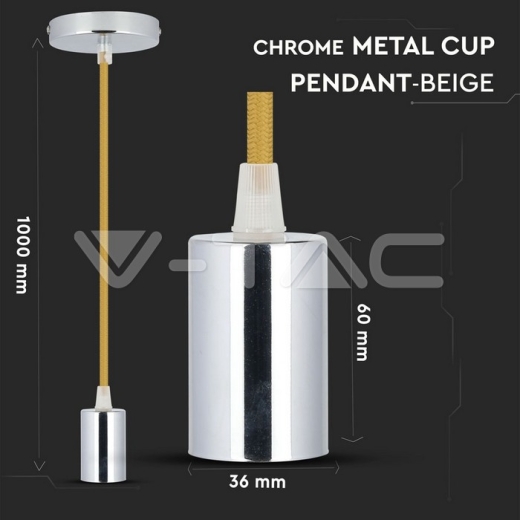 Soporte colgante de cromo Beige - 7