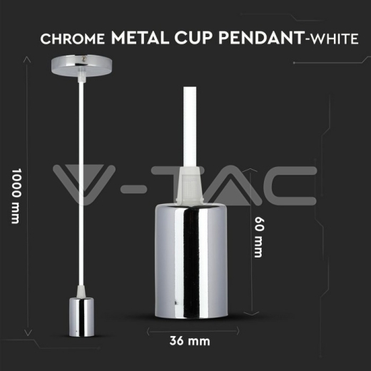 Soporte colgante de cromo Blanco - 6