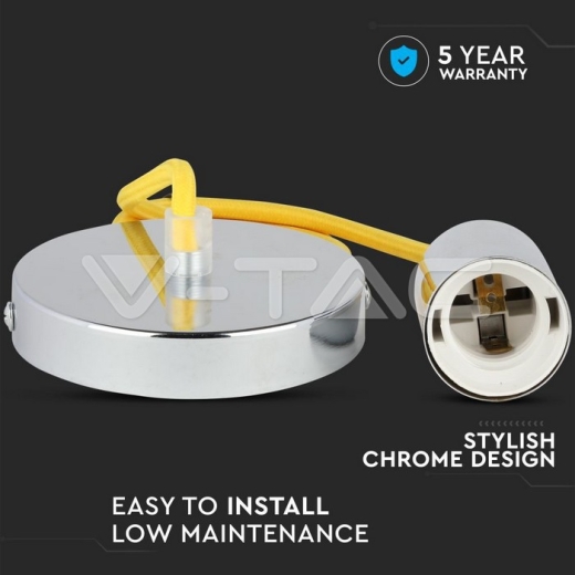Chrome Pendant Light Yellow - 4