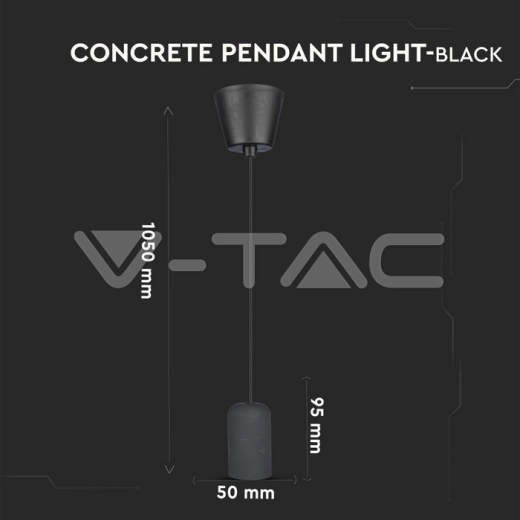 Soporte colgante de hormigón, Negro - 7