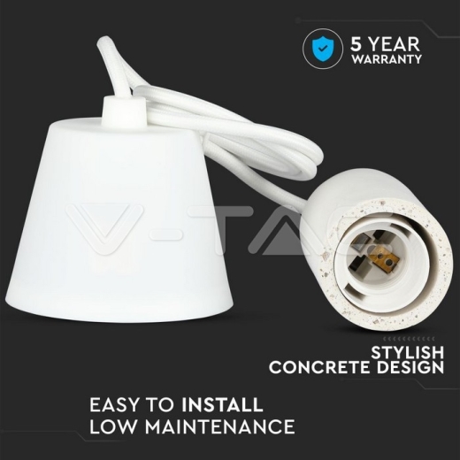 Soporte colgante de hormigón, Blanco - 5