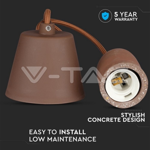 Concrete Pendant Light Brown - 4