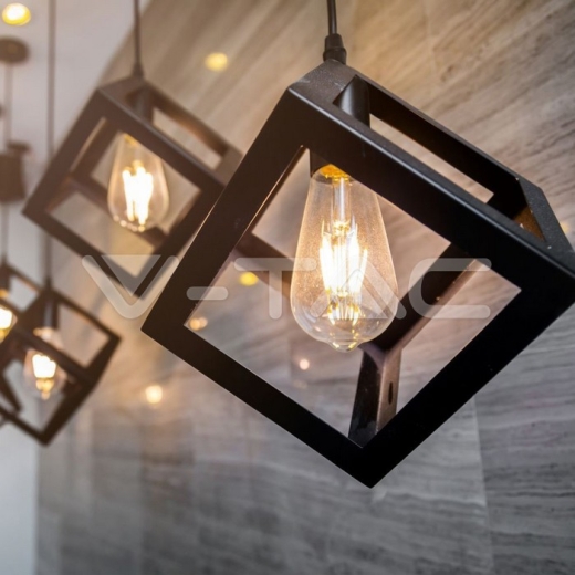 Geometric Pendant Light Champagne Gold Square - 4