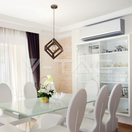 Geometric Pendant Light Champagne Gold Square - 5