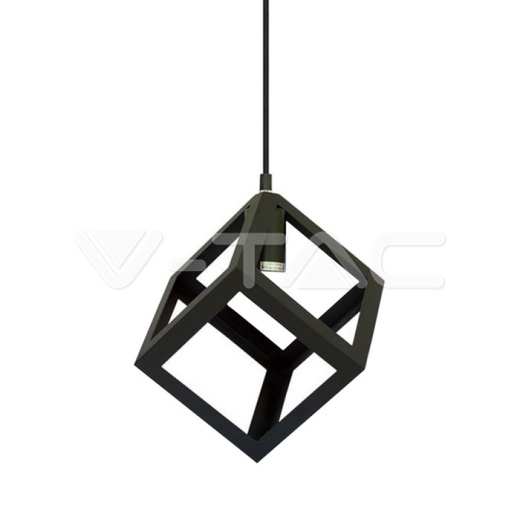 Geometric Pendant Light Matt Black Square - 2