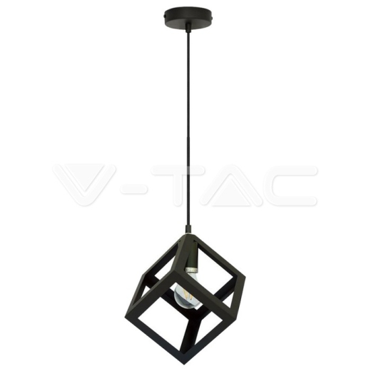 Geometric Pendant Light Matt Black Square - 3