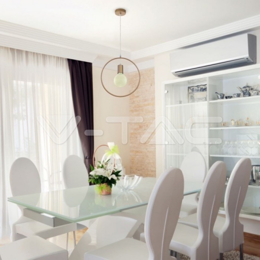 Soporte colgante geométrico Oro Champán Redondo - 4