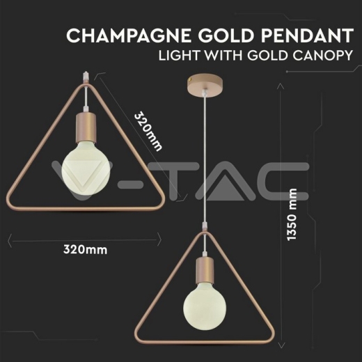 Soporte colgante geométrico Oro Champán Triángulo - 3