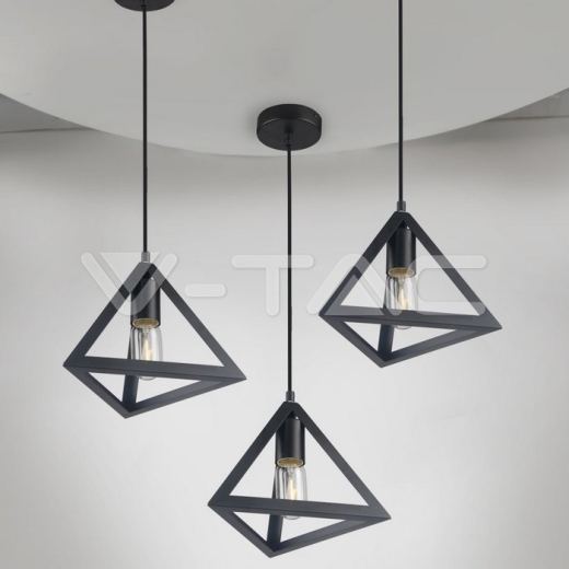 Soporte colgante geométrico Negro Mate Triángulo - 4