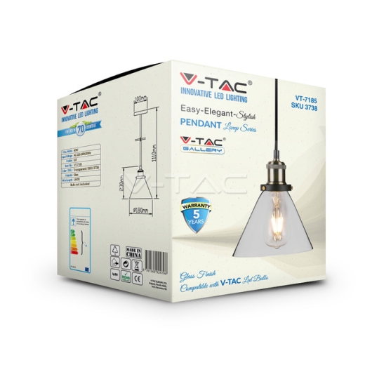 Soporte colgante vintage transparente Ф180 - 3