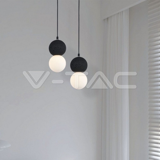 Portalámparas LED Colgante de Diseño Negro + Cuerpo Blanco G9 - 5