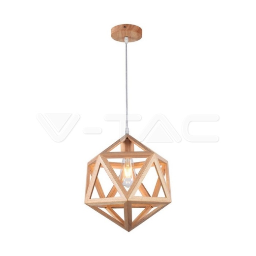 LED Designer Pendant Lampholder Wood Color Body D300 E27 - 1