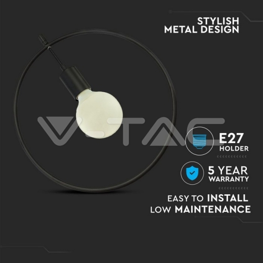 Soporte colgante geométrico Negro Mate Redondo - 2