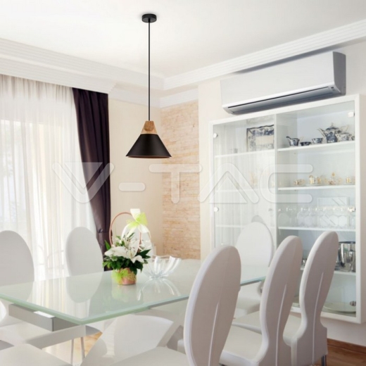 Modern Black Wooden Top Pendant Ф260 - 4