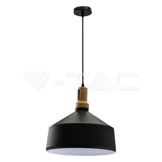 Modern Black Wooden Top Pendant Ф350 - 1