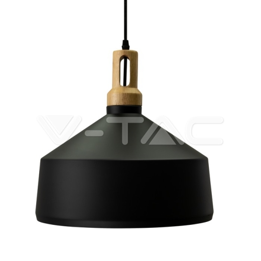 Modern Black Wooden Top Pendant Ф350 - 2
