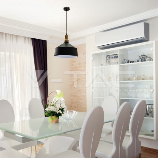 Modern Black Wooden Top Pendant Ф350 - 7