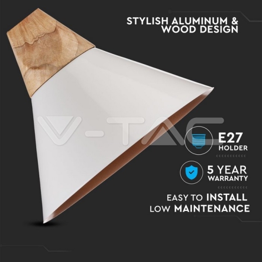 Modern White Wooden Top Pendant Ф260 - 2