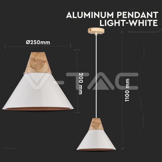 Modern White Wooden Top Pendant Ф260 - 3