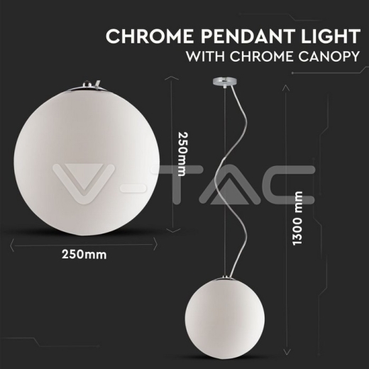 Pendant Glass Chrome - 4