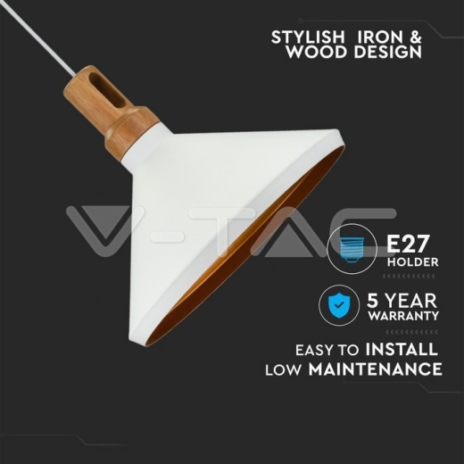 Soporte colgante largo, Blanco, Pico de madera - 3