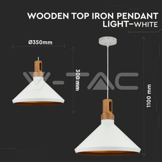 Soporte colgante largo, Blanco, Pico de madera - 4