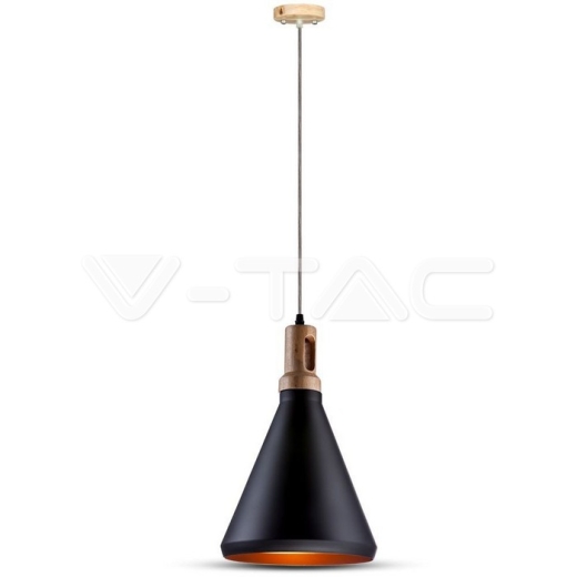 Modern Black Wooden Top Pendant Ф250 - 1