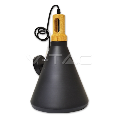 Modern Black Wooden Top Pendant Ф250 - 3