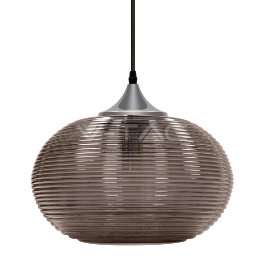 Pendant Light Diamond Cut Black Glass Transparent - 2