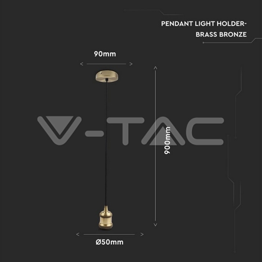 Pendant Light holder Brass Bronze - 6
