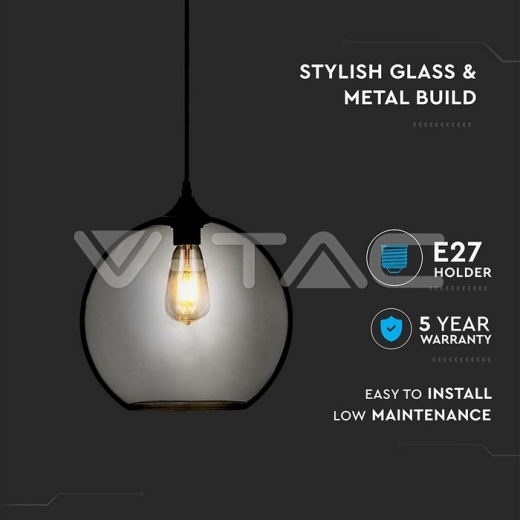 Pendant Light Globe Glass Transparent Ф300mm - 3