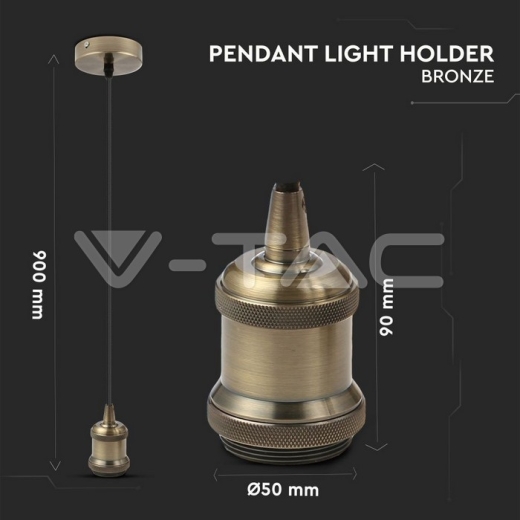Pendant Light holder Bronze - 6
