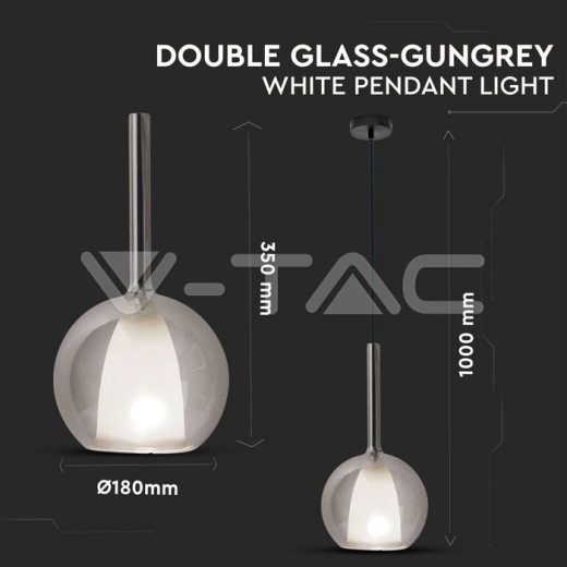 Soporte colgante Doble Cristal Cris+Blanco Ф180mm - 3