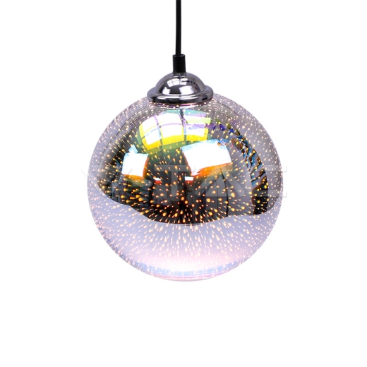 Pendant Light Holder E27 3D Glass Lampshade 200mm - 1
