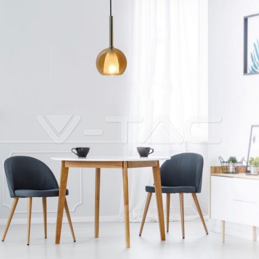 Pendant Light Modern Double Glass Amber+White Ф180mm - 4