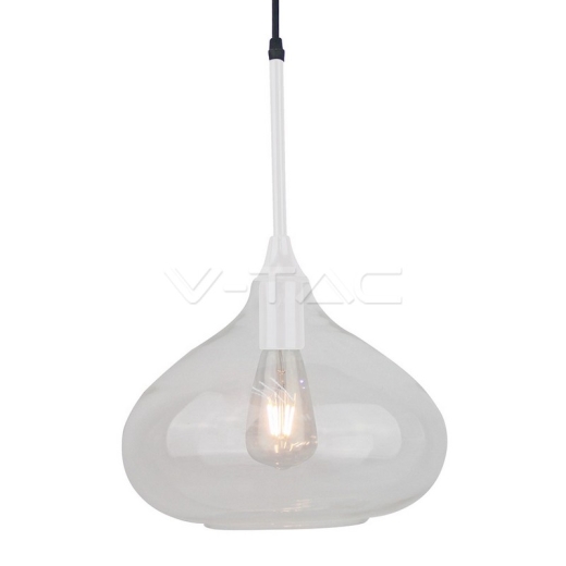 Pendant Light Modern White Glass Sleek Transparent Ф285mm - 1